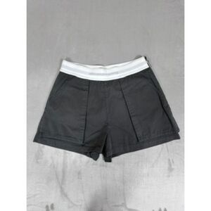 Alexander Wang High Waisted‎ Cargo Rave Shorts Off Black Logo Elastic Size 10